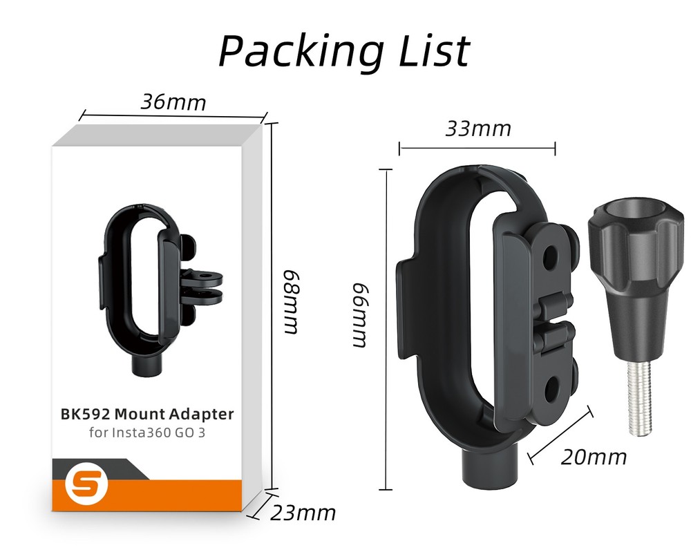 Protective Cage Extension Mount Adapter Replacement For Insta360 Go 3 Camera