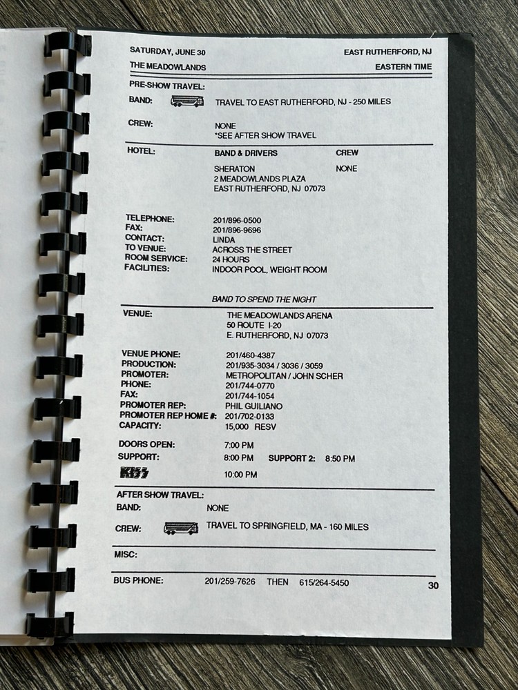 KISS Program Tour Itinerary Book Hot In The Shade Concert June Vintage Kiss