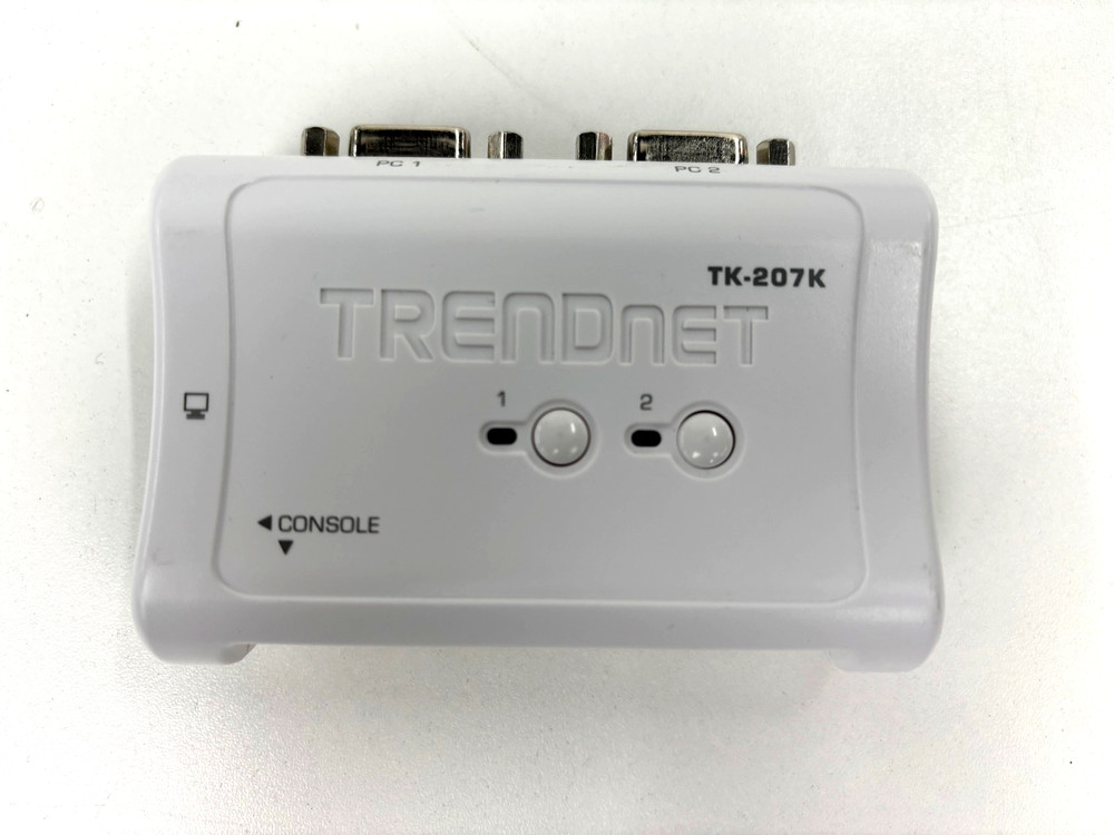 TRENDnet TK-207K 2-Port USB White KVM Switch + Cables