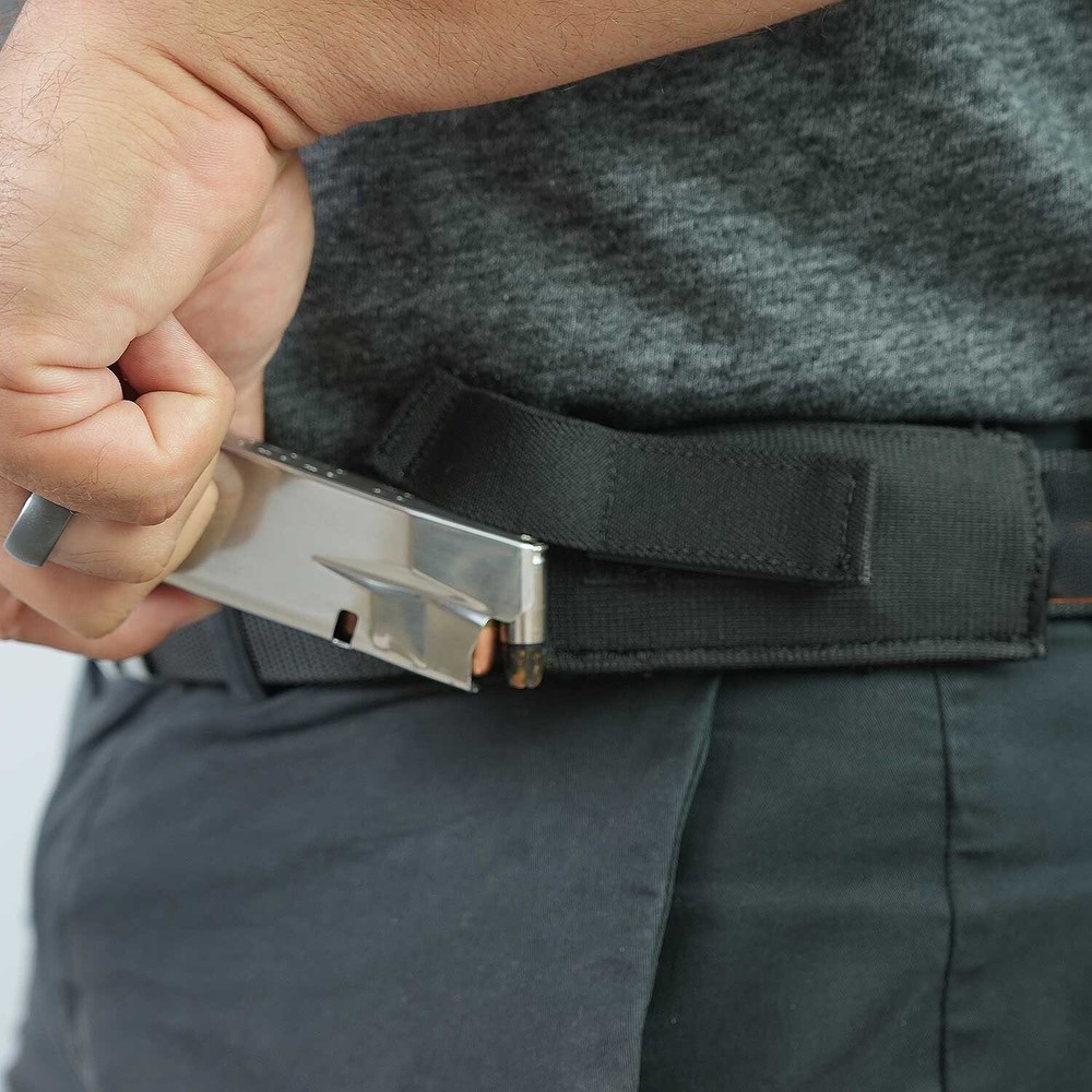 Horizontal Concealed Carrier Single Pistol Magazine Pouch with Safety Hook&Loop