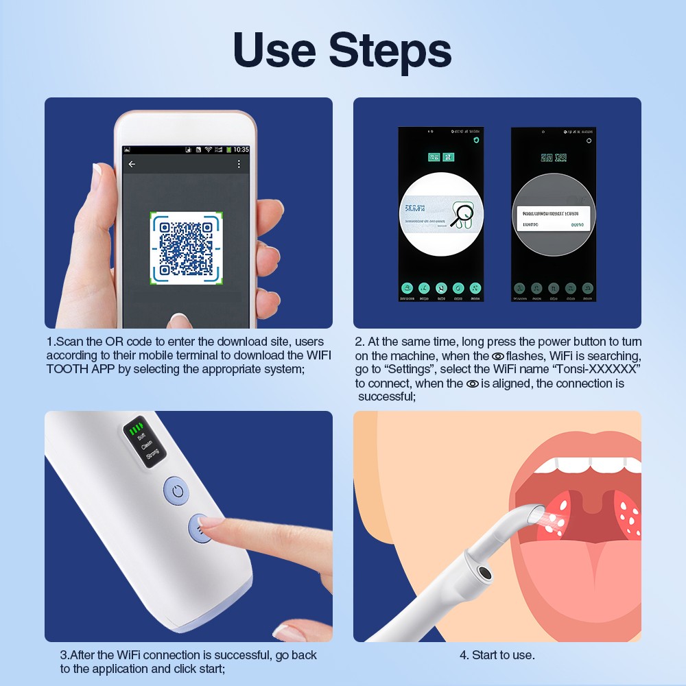 Visible Tonsil Stone Removal Kit with HD Camera Electronic Tonsil Stone Remover