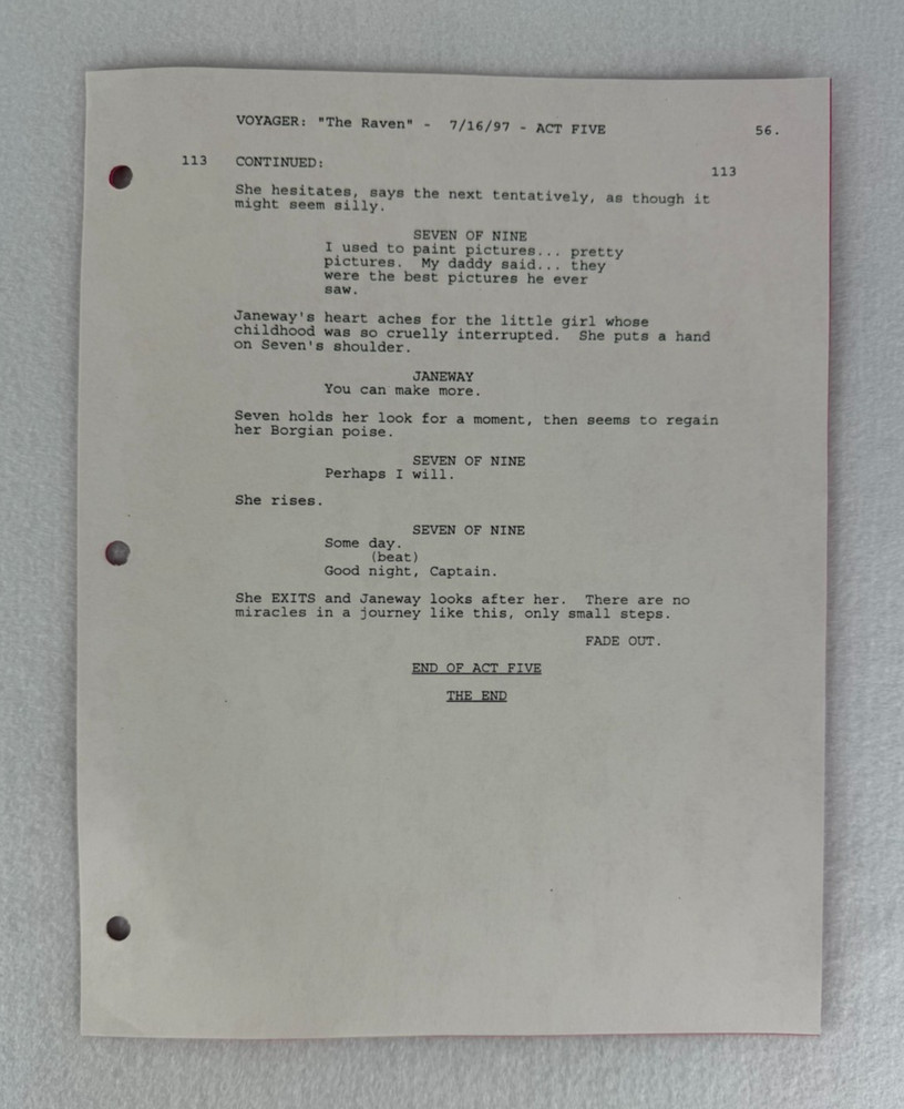 Star Trek Voyager “The Raven” Final Draft Original Studio Script 07/16/1997