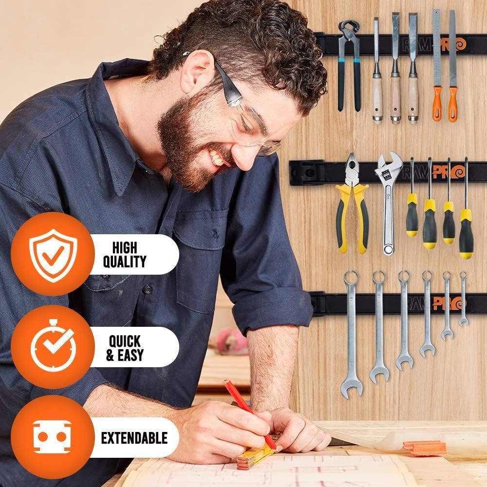 Tool Magnet Bar - Strong & Durable, Mounting Screws Inc.