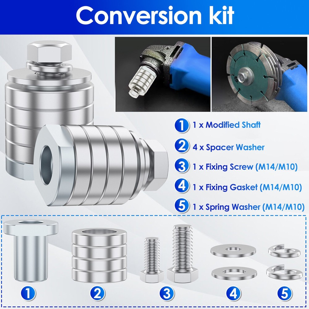 2x Angle Grinder to Grooving Machine Adapter Slotted Machine Accessory M10/M14