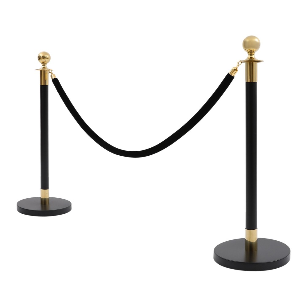 6Pcs Stanchion Posts Queue Pole & 3x1.5m Ropes Crowd Control Barrier New
