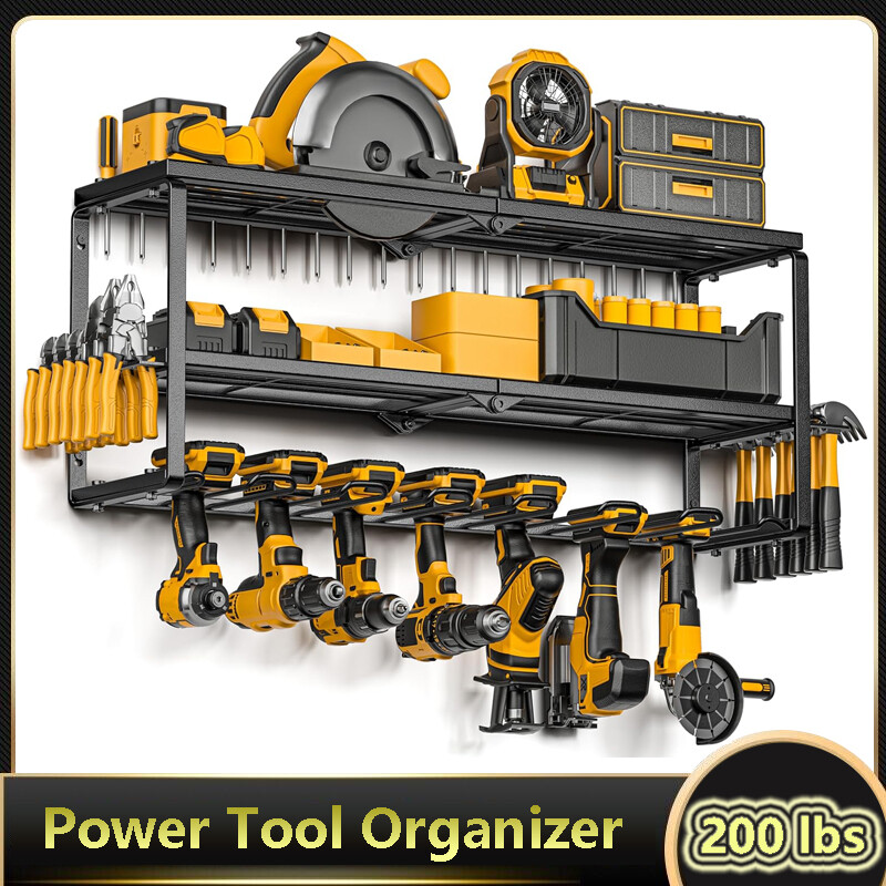 3 Layer Power Tool Organizer Wall Mounted Power Tool Rack Drill Storage Rack L