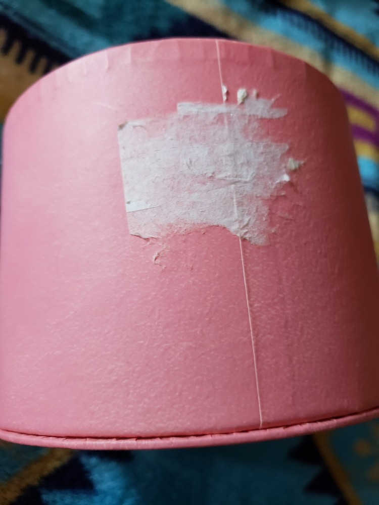 Pink Powder Box With Puff Empty Refillable