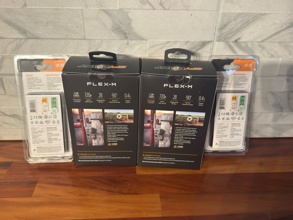 Spypoint Flex-X-M Wireless Cellular Game Trail Camera 40MP Twin Pack