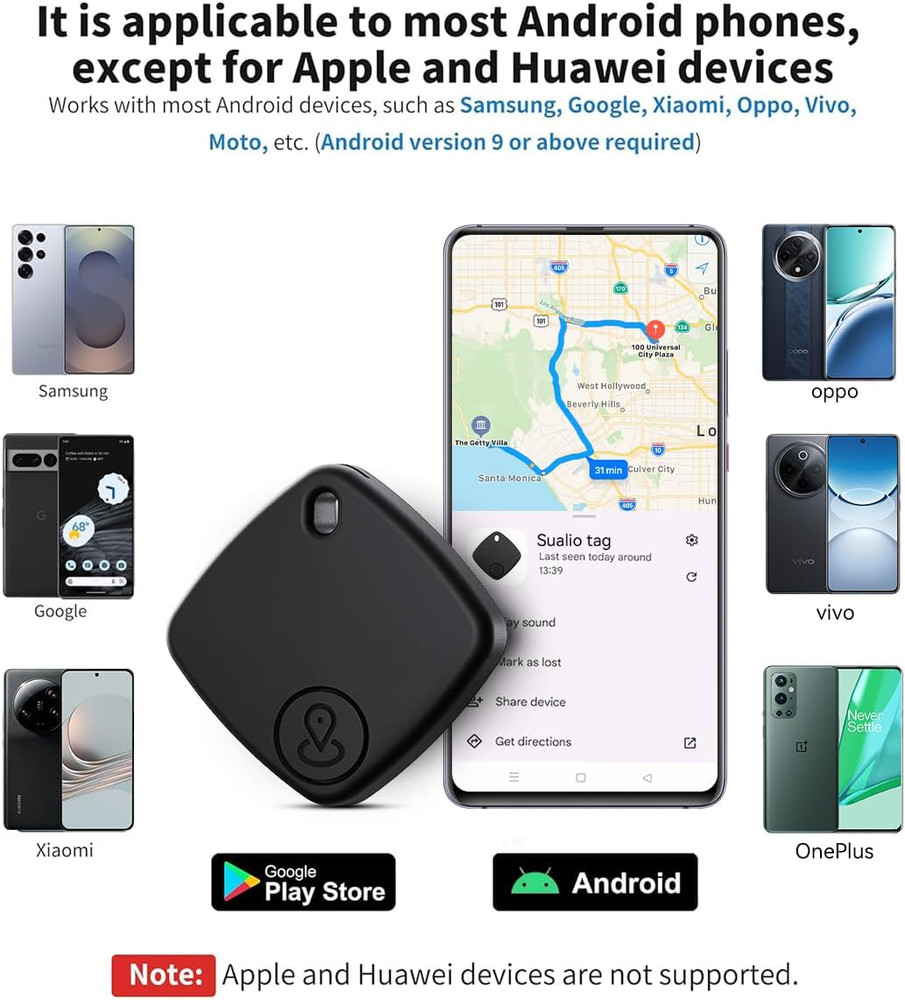 Air Tracker -4 Pack, 2026 New Bluetooth Tracker Tags, Android Tracker Tags Work