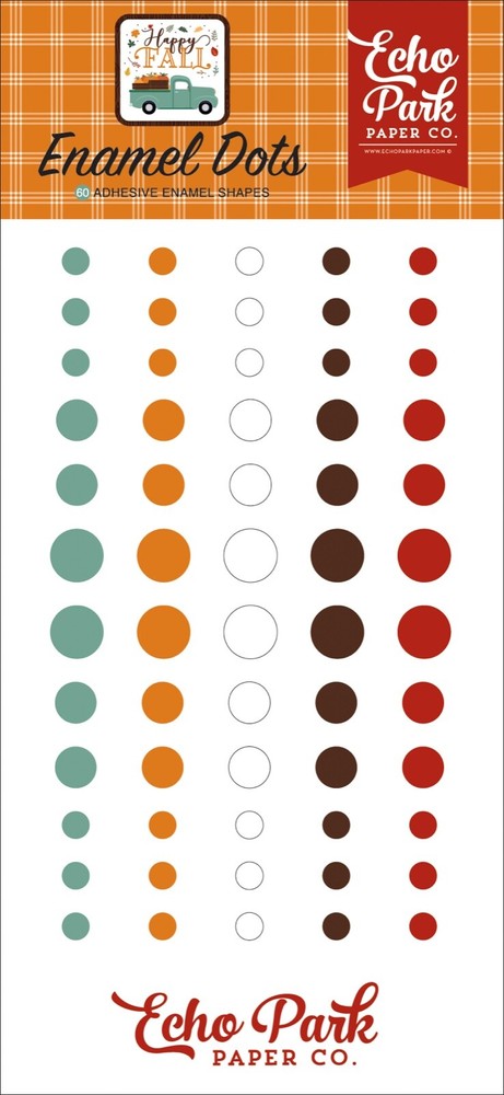 1 Pack Echo Park Paper HAPPY FALL Decorative Enamel Dots