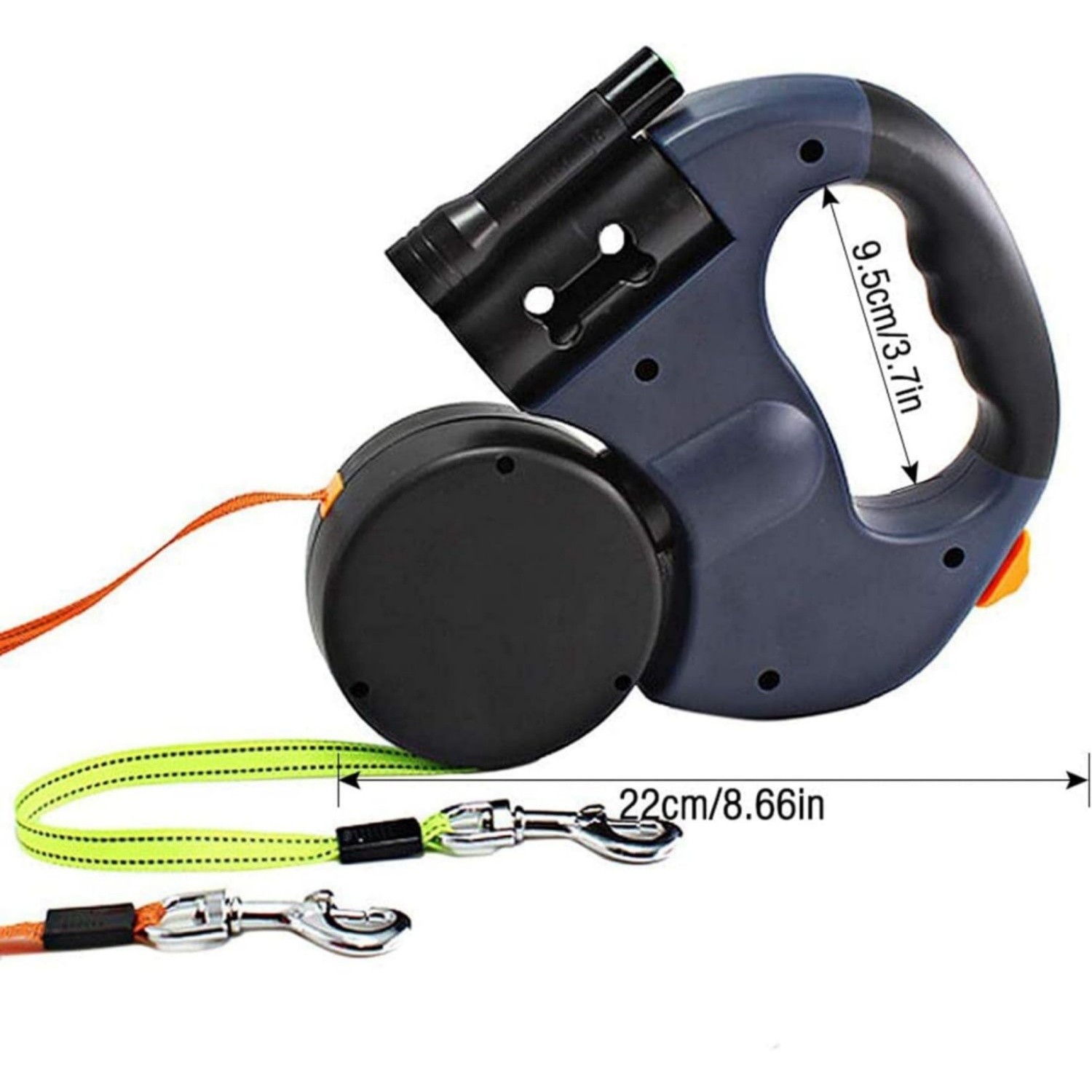 Retractable Reflective Dual Pet Leash Lead 360Swivel Double Dog Walking Leash A+