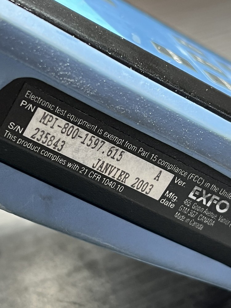 EXFO Multi-Path Interference Meter MPI-800 Optical Network Tester w/ Rubber Case
