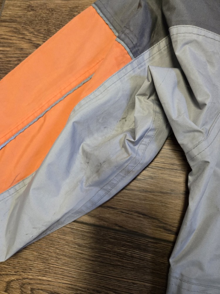 Harley-Davidson Reflective Gray and Orange Waterproof Rain Suit Jacket Medium