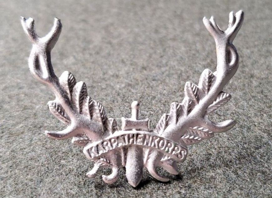 WWI Austro-Hungarian/ German Karpathenkorps (Carpathian) Cap Badge* Unpainted