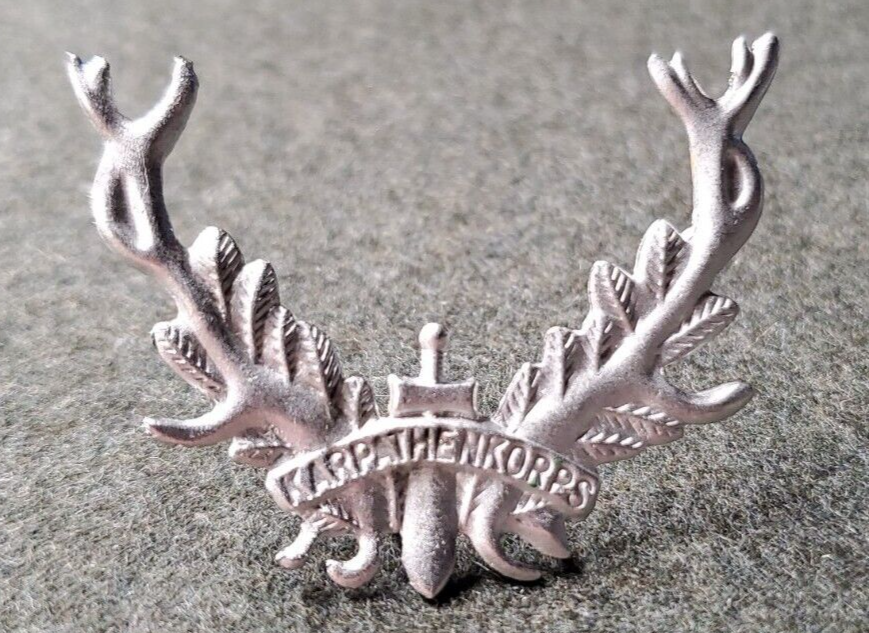 WWI Austro-Hungarian/ German Karpathenkorps (Carpathian) Cap Badge* Unpainted