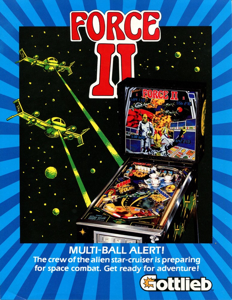 Force II Gottlieb Pinball Flyer / Brochure / Ad /