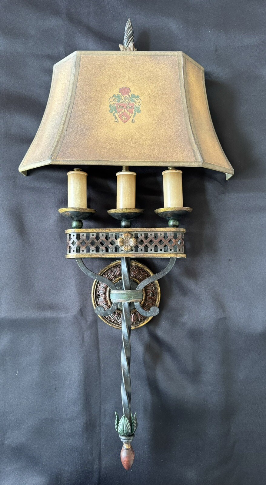 SINGLE - Fine Art Lamps Chateau Mediterranean Tudor Rustic Iron Wall Sconce 29”