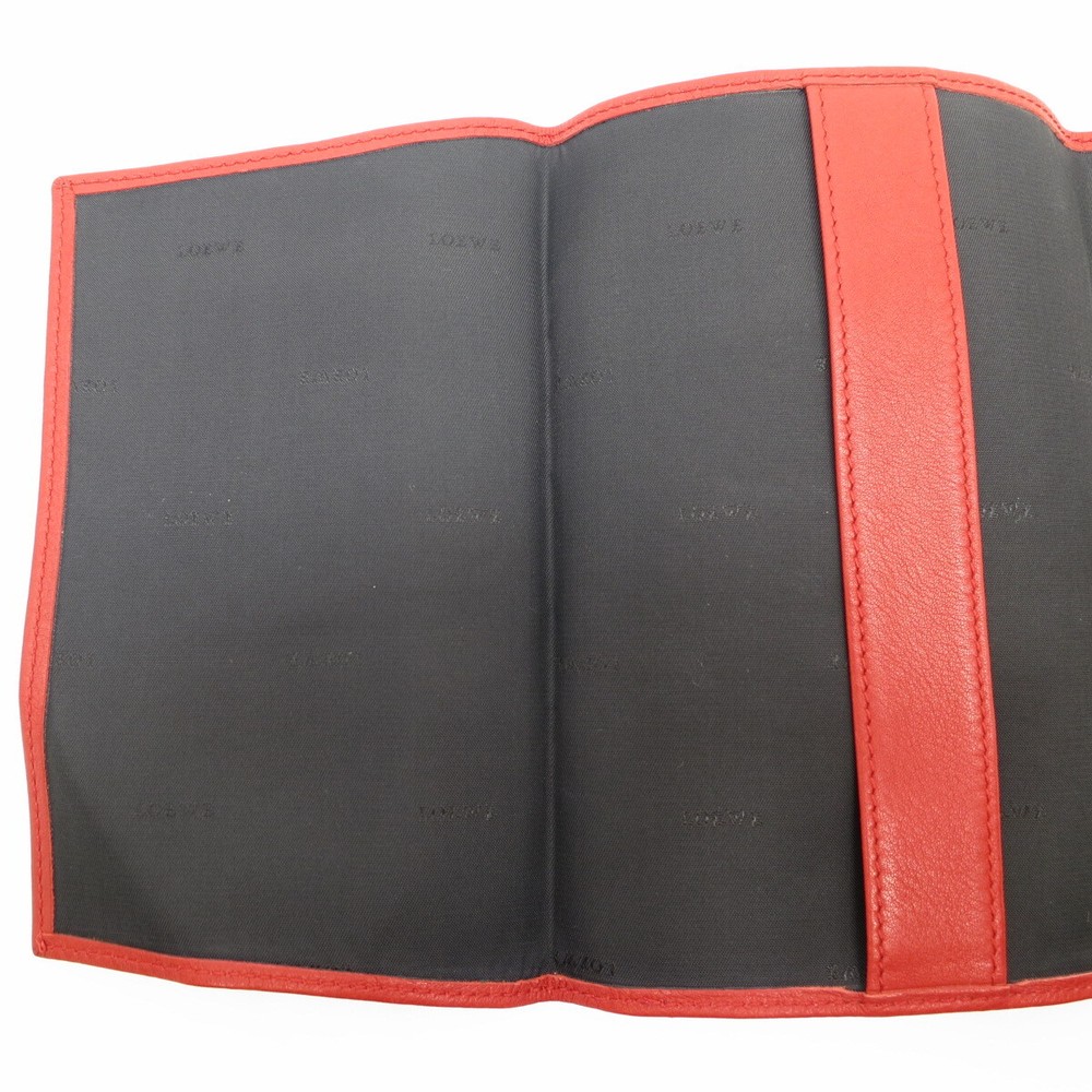 Authentic LOEWE Book Protector Red Leather #B03462S