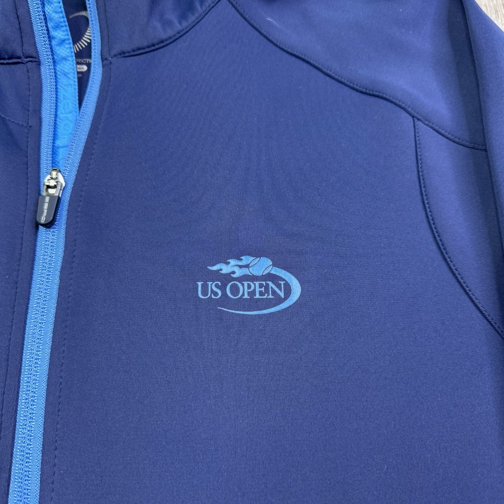 Zero Restriction Mens Blue Tour Series Golf Pullover Jacket US Open Size M