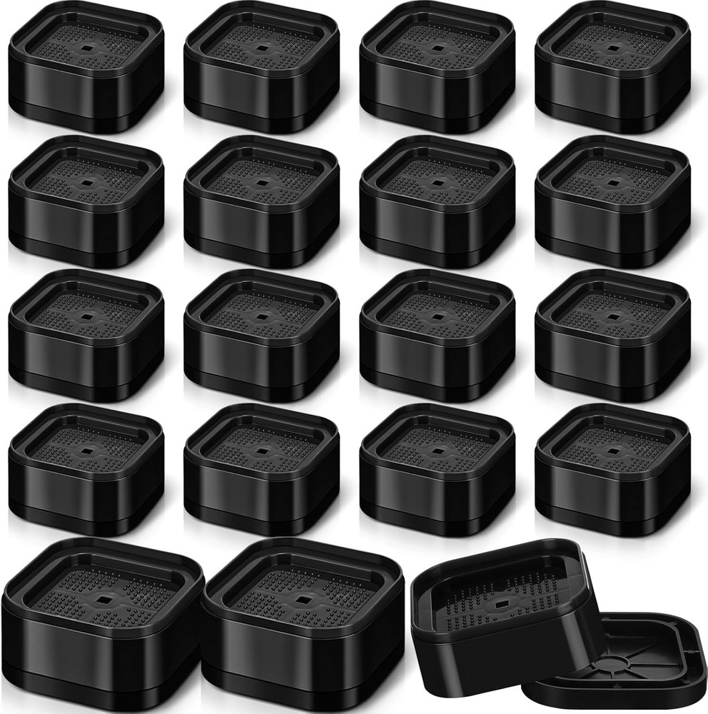 16 Pack Furniture Risers Adjustable Bed Risers Desk Leg Risers 1.38" Stackabl...