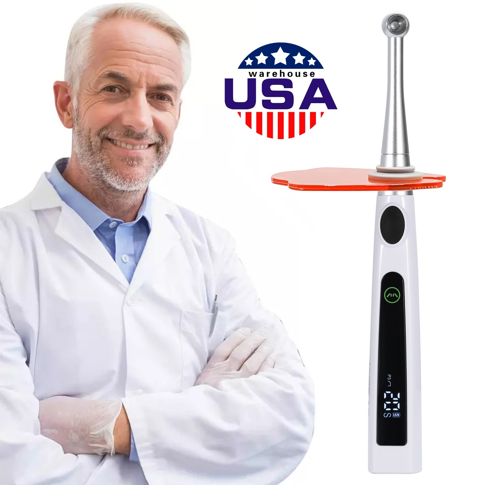 Dental Wireless Cordless LED Cure Curing Light Lamp 2400mw 5W Tool Resin 1 Sec