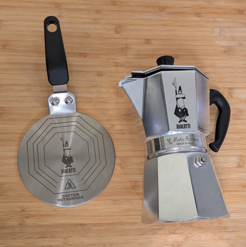 Bialetti Moka Express 6 Cup with Induction Plate, Barely Used