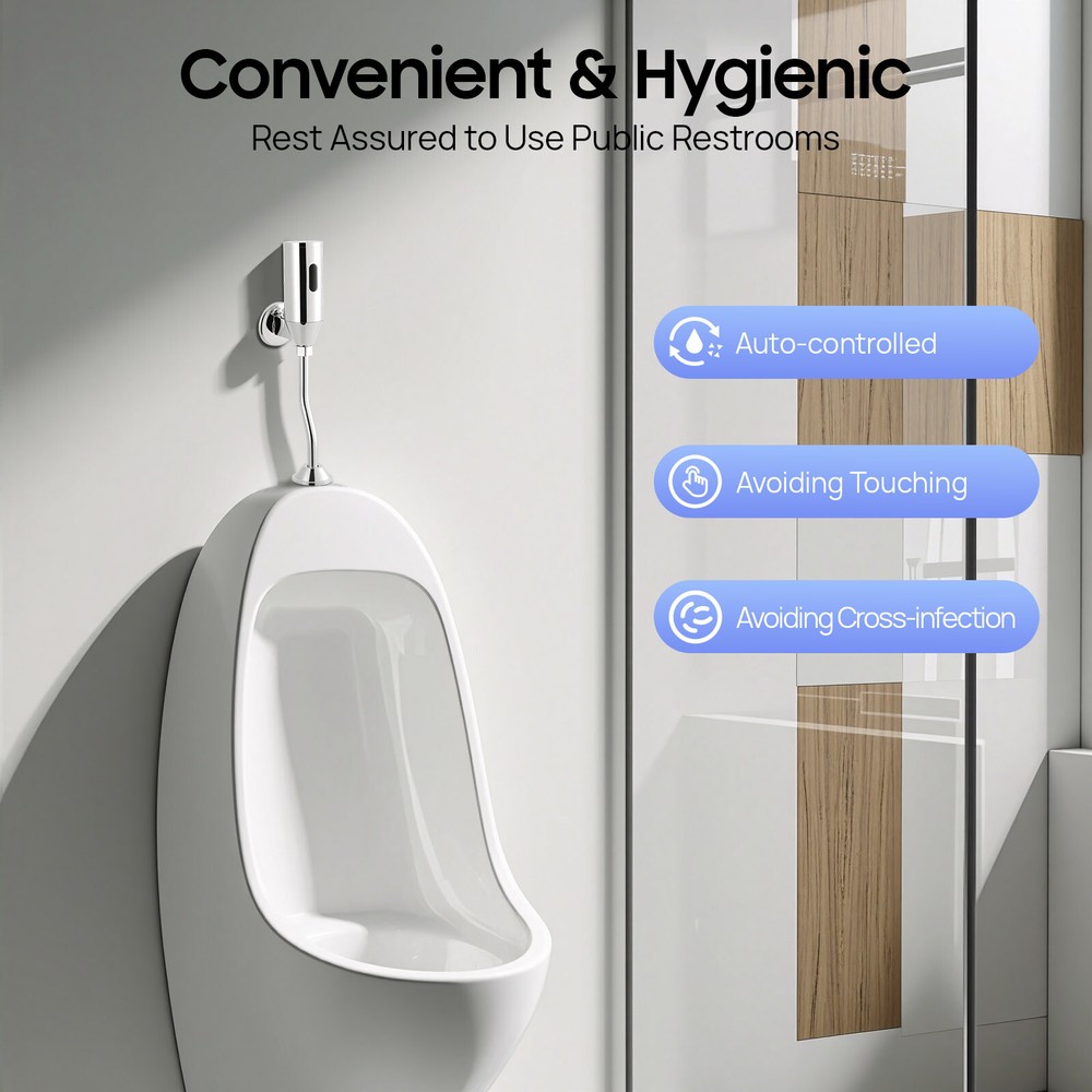 Automatic Urinal Flush Valve Toilet Urinal Flush Valve Touchless Wall Mount