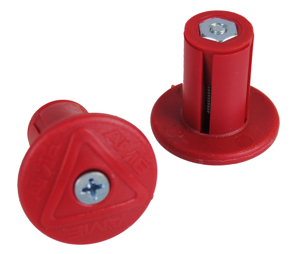 AME Grip Savers Bicycle Handlebar Bar Ends (PAIR) - RED