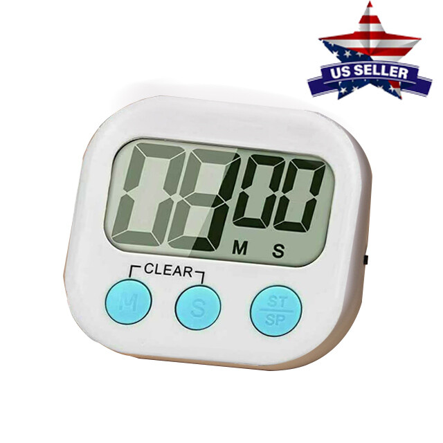 LCD Digital Large Kitchen Cooking Timer Countdown Clock Loud Alarm Magnetic USA