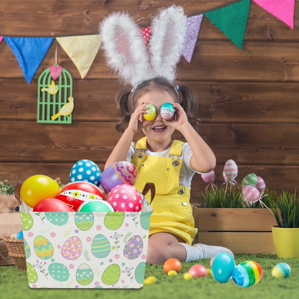 NTAOHAMPER Large ,Empty,Rectangular Colerful Eggs Basket for Boys and Girls G...