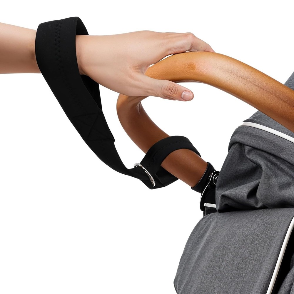 Safety Wrist Strap for Strollers & Dogs - Adjustable and Durable Black Leash