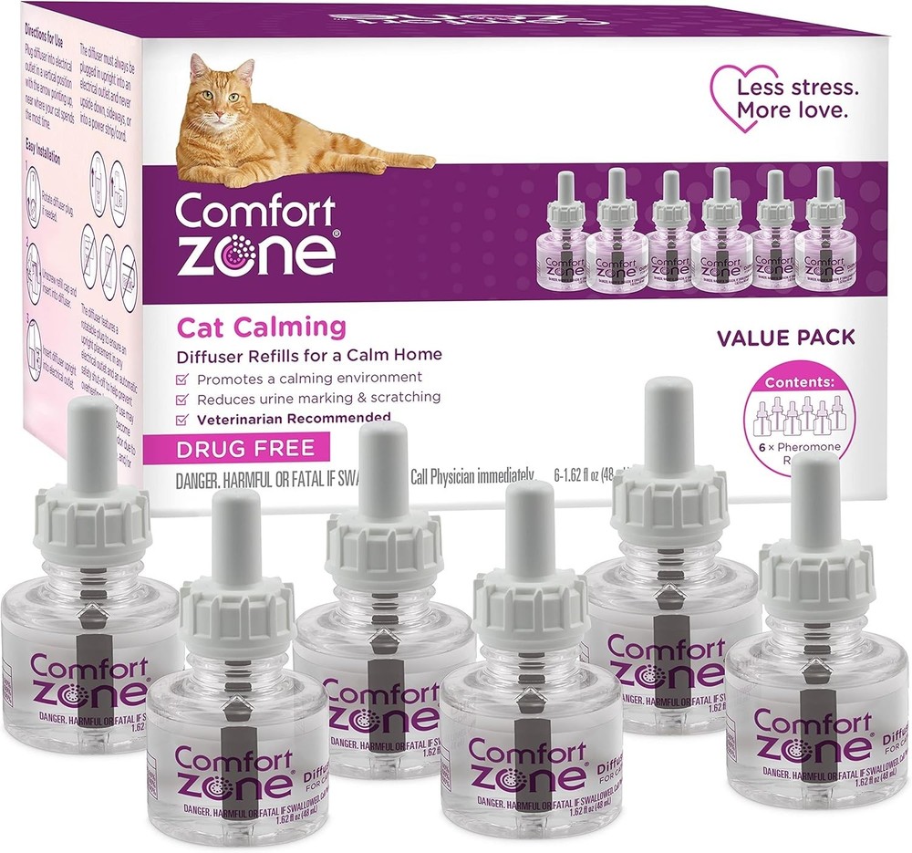 Trusted 6 Pack Cat Calming Diffuser Refills - 30-Day Stress Relief Solution