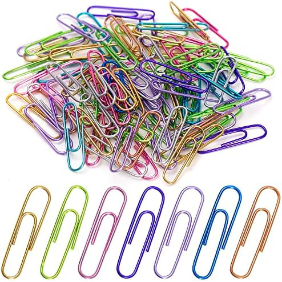 150pcs 2 Inch Large Paper Clip, Assorted Colored PaperClips for Paperwork