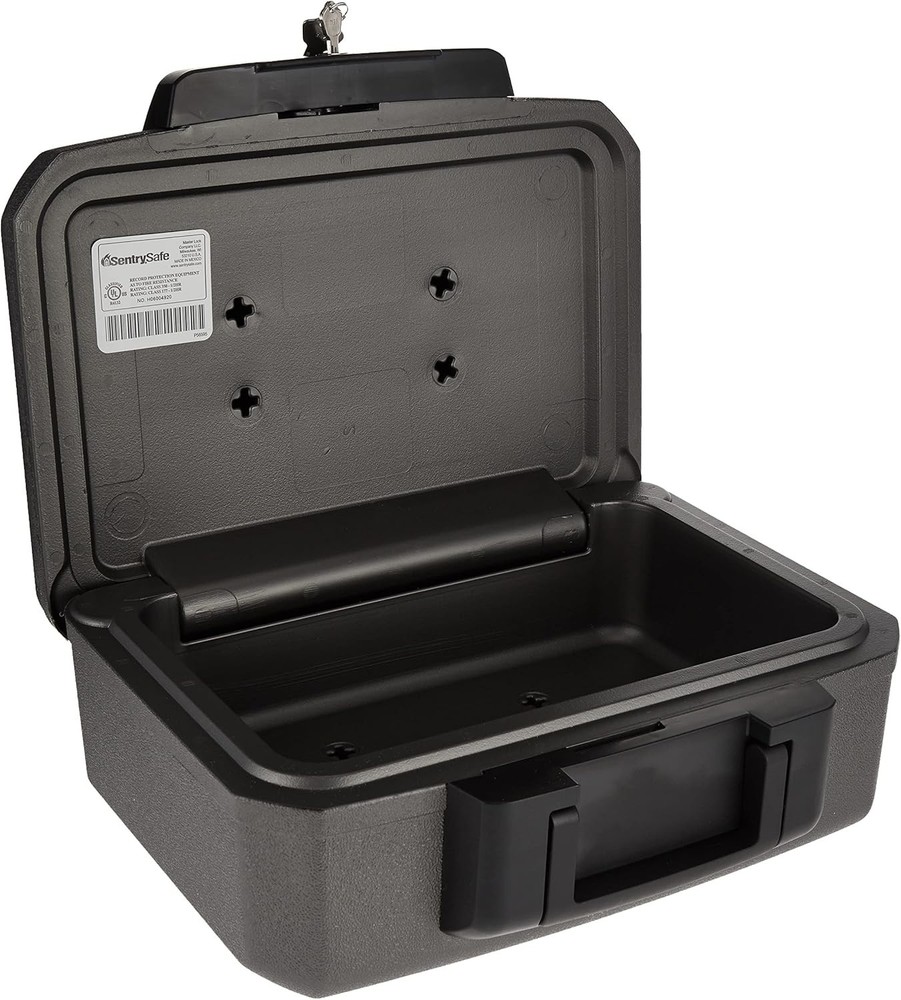 Sleek Fireproof Lock Box - 0.18 Cu. Ft. Safe with Key for Documents & Cash