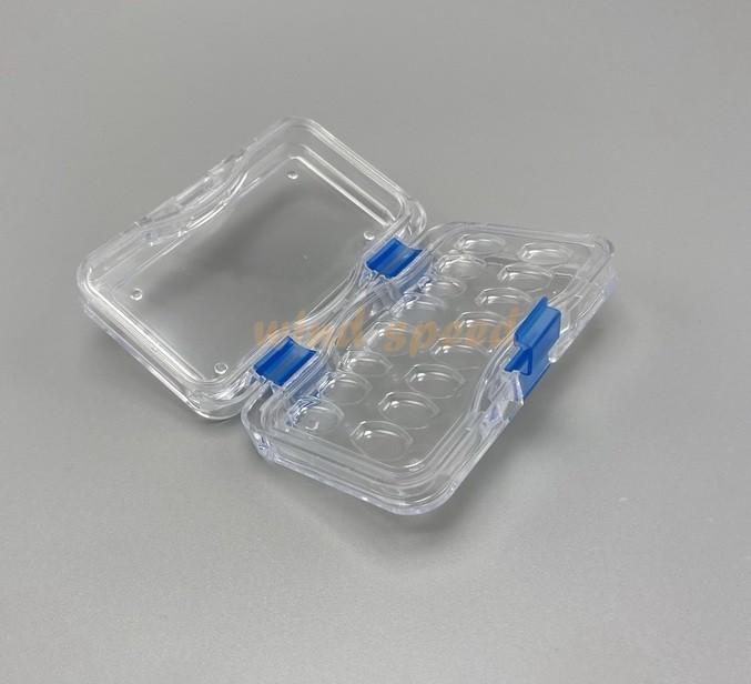 Denture False Inlay Teeth Membrane Case Box Fragile Hinged Display Boxes 16 slot