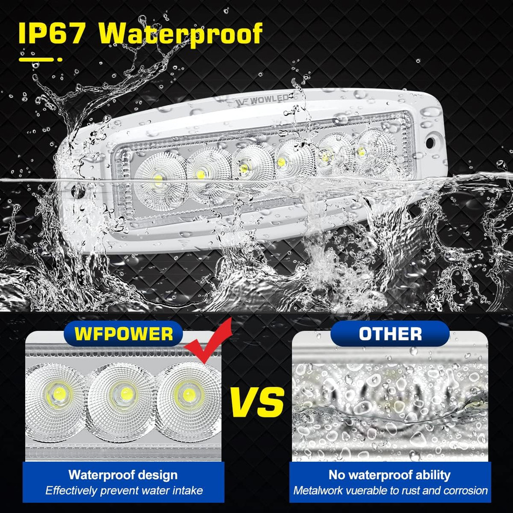 Flush Mount Boat LED Light Spreader Deck 2 Pack Marine LED Spotlights