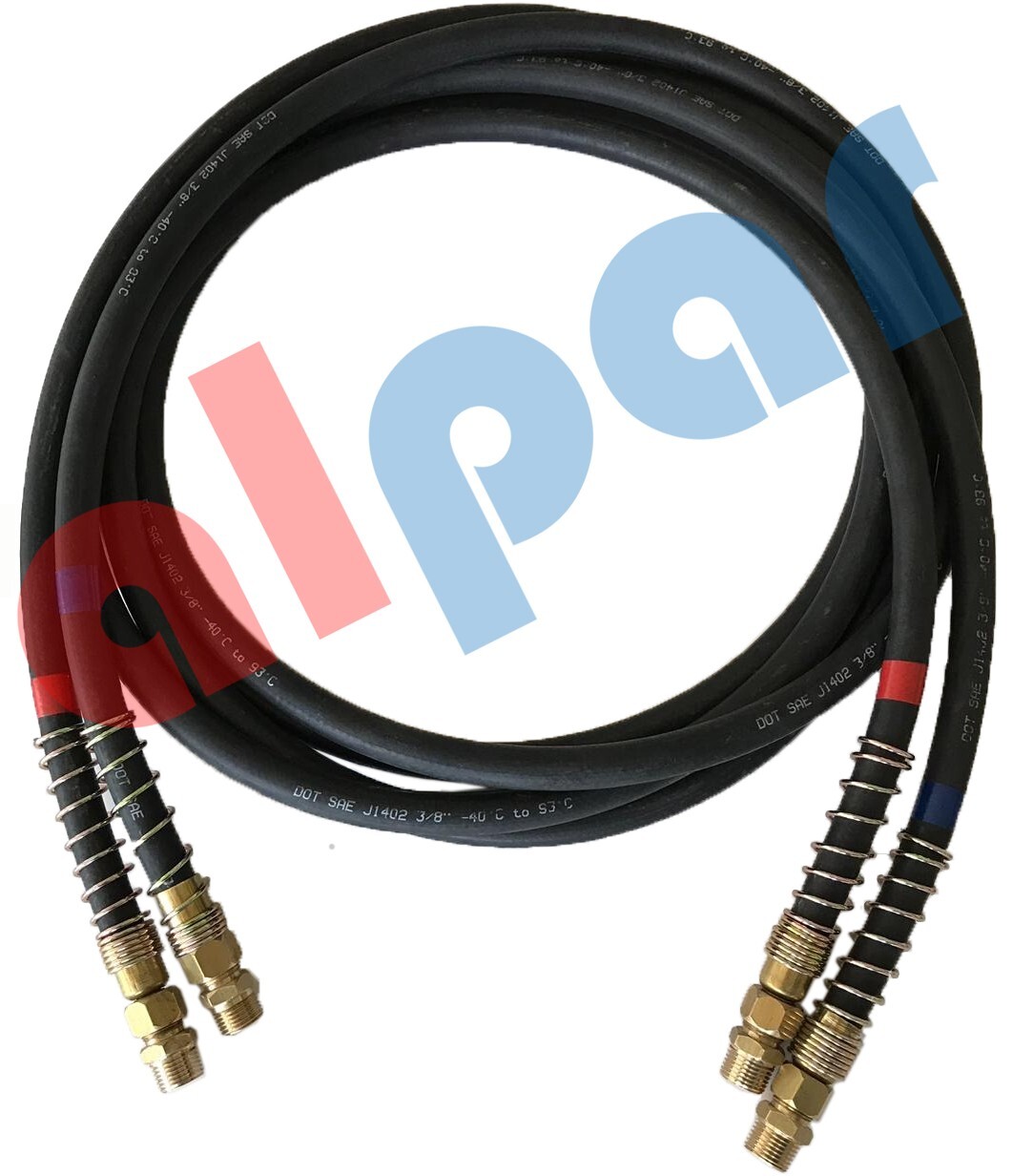 Rubber Air Line, Red & Blue 12 Ft Brass 1/2" Swivel, Ref:11-8112, 179.3009.12