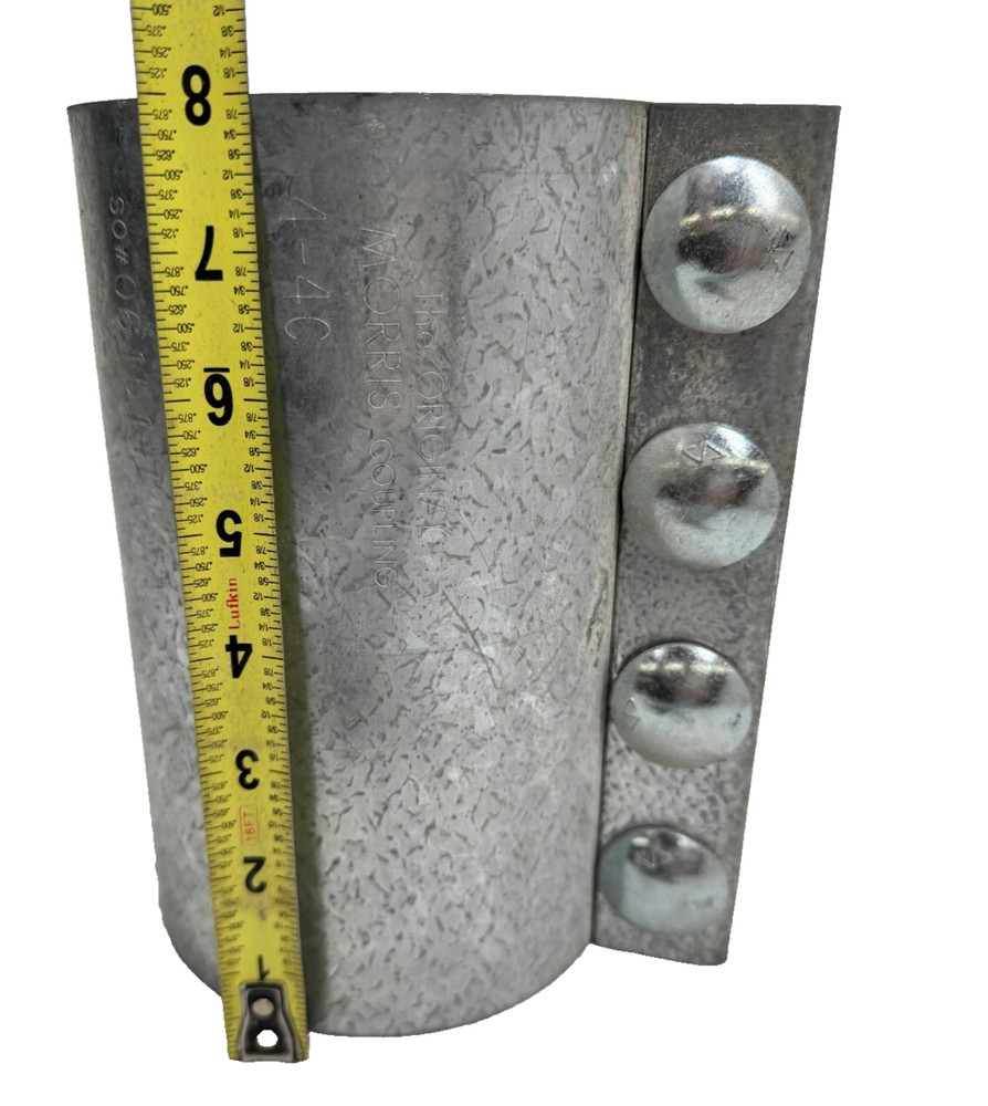 MORRIS 4-4C Compression Coupling 4" Pipe Size (4.50 OD), 4-Bolt, 8" Long, Galv.