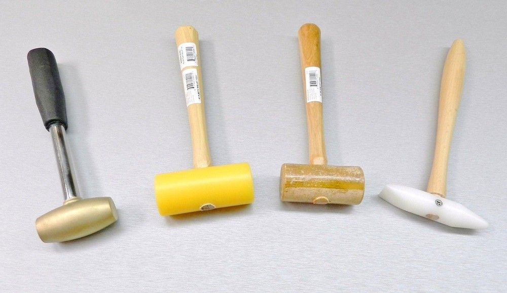 Hammers & Mallets Non Marring Forming Metals Set 4 - Nylon Plastic Rawhide Brass