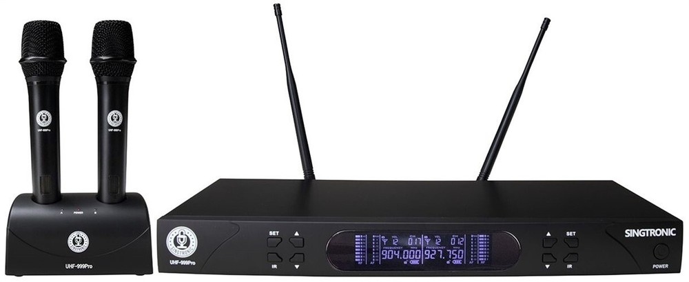 Pro Dual UHF Rechargeable Wireless Microphones Karaoke System