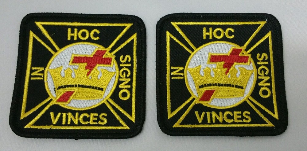 Freemason Masonic Knights Templar Iron on Patch Two Pack