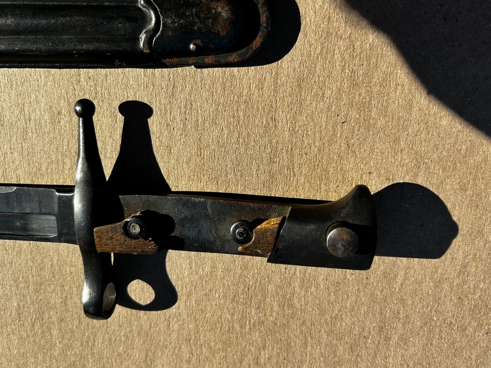 Original German Model 1871 / 94 Bayonet with Leather Scabbard