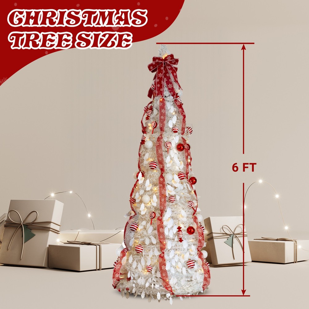 6 FT Fully Decorated Pre-lit Christmas Tree