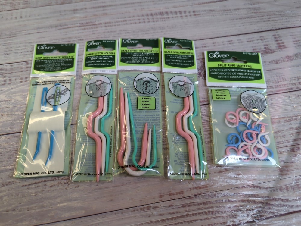 CLOVER Knitting accessories, cable stitch holder, split ring, tapestry needles