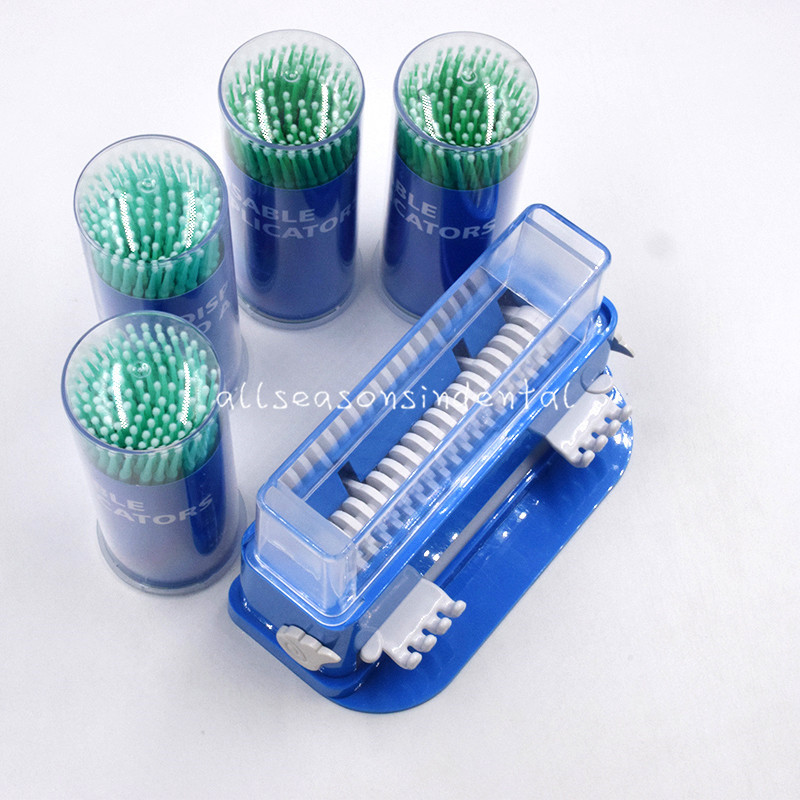 Dental Micro Applicator Dispenser + 400 Pcs Micro Brush Tips Disposable S/M/L