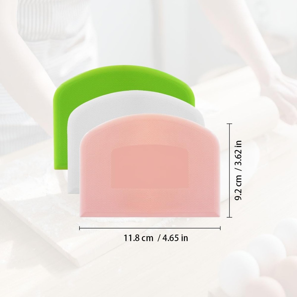 6 Pack Plastic Bench Scraper, Flexible Dough Scraper, Flexible Plastic Multip...