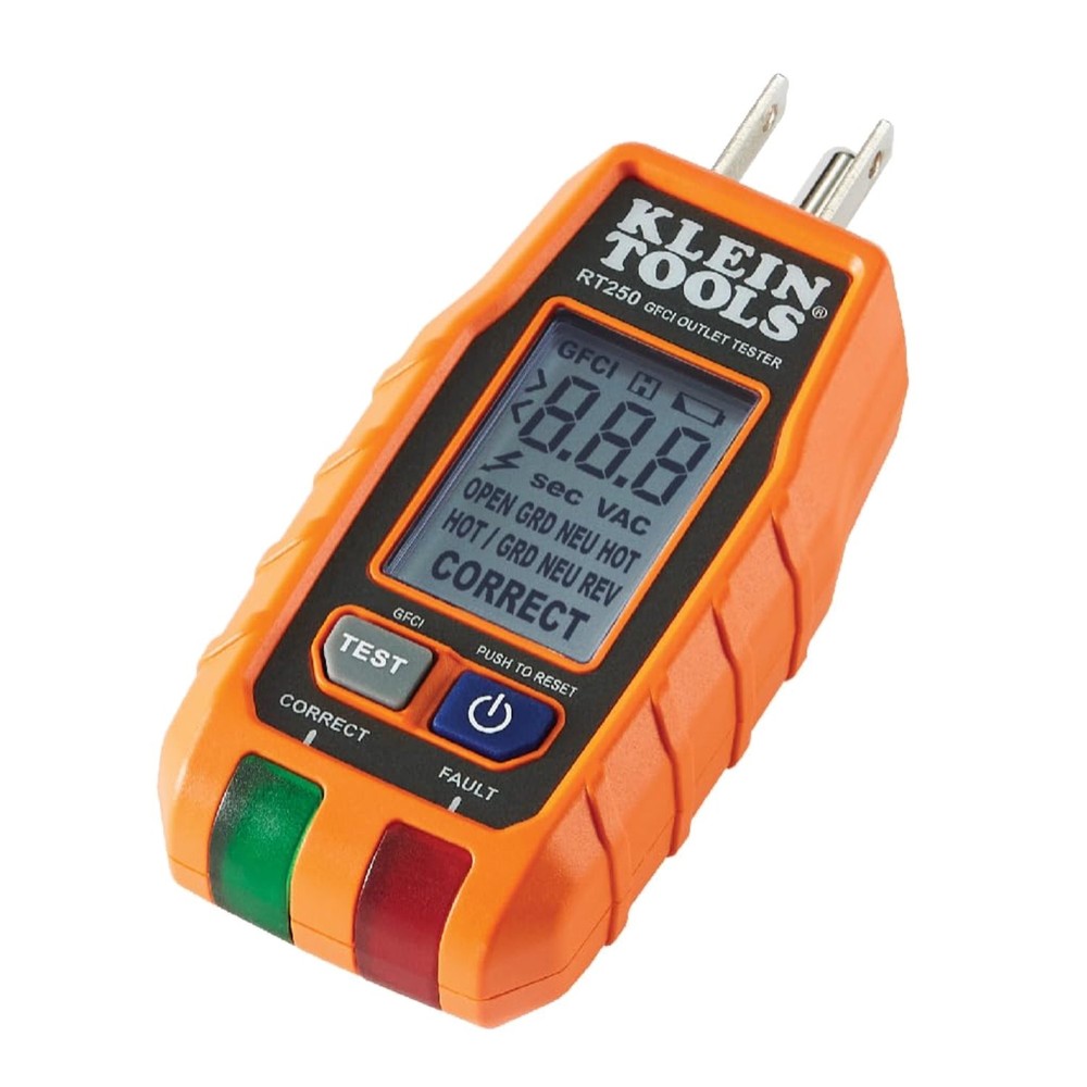 GFCI Outlet Tester with LCD & LED Indicators for Safe Electrical Testing