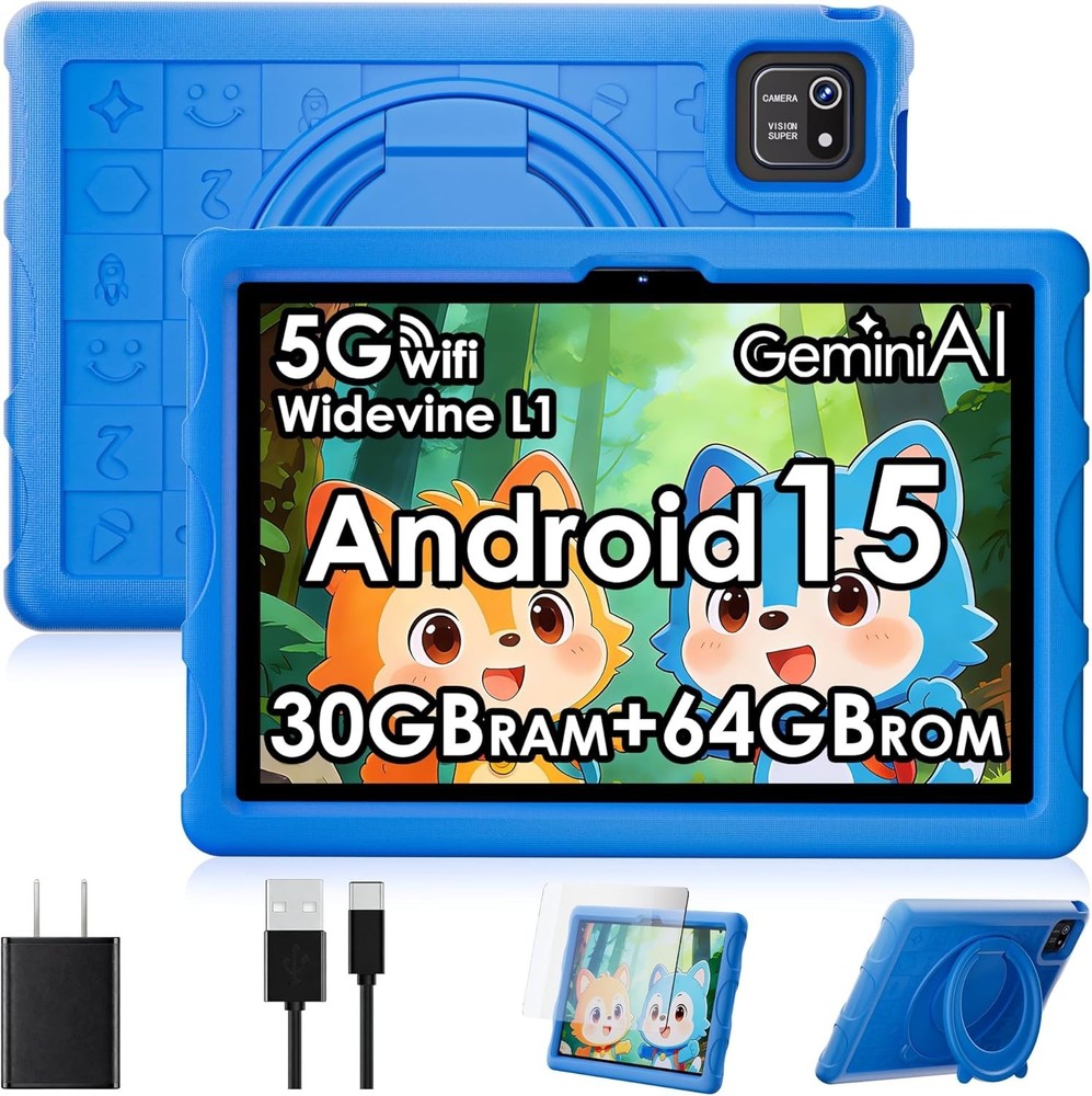2026 Android 15 Tablet,10.1 inch Tablet with Drop-proof Case,Octa-core(bundle)