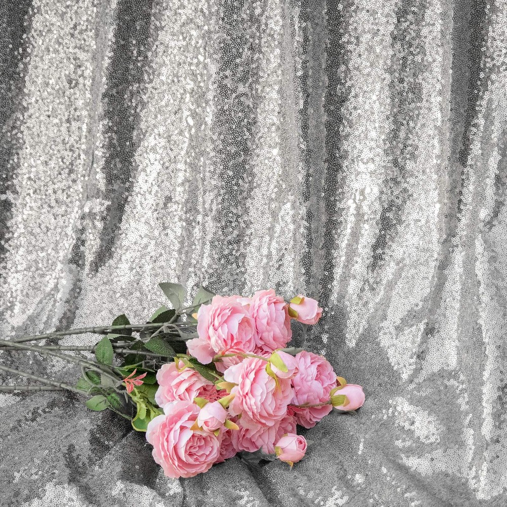 Silver Sequin Photography Backdrop Curtains 2FTx8FT 2 Sequin Backdrop Curtain...