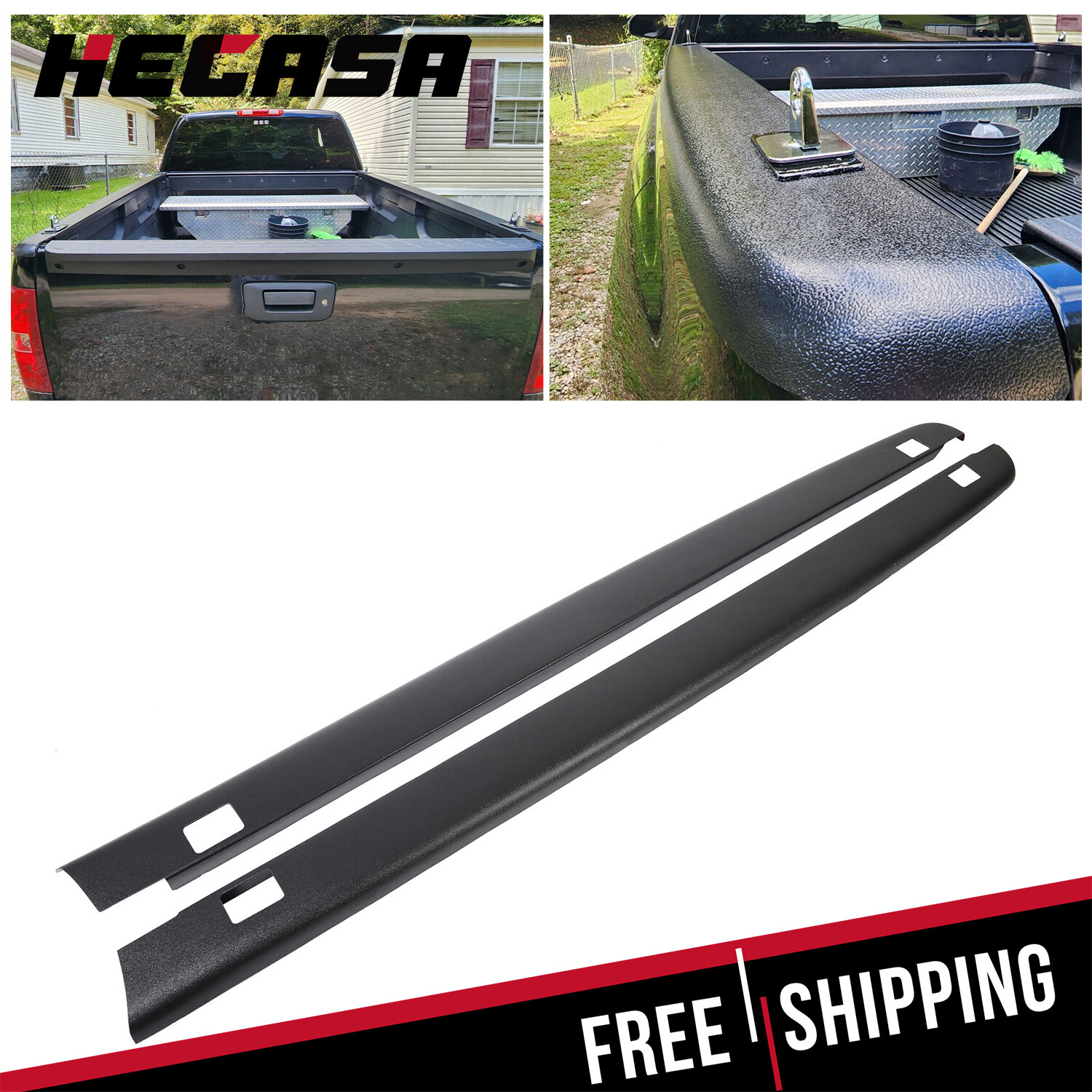 Bed Rail Caps w/Holes Side Cover for Silverado 1500/2500/3500 07-13 14 6.5ft Bed